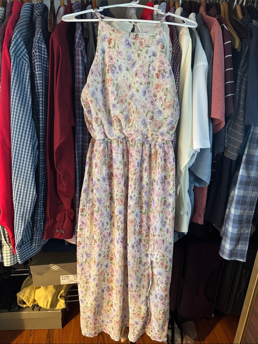 Lush Pink and Lavender Floral Smocked Sundress